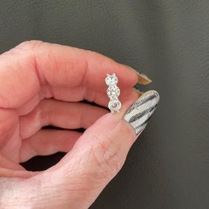 3.00 Ct Round VVS1 Moissanite 3 Stone Earrings WOW